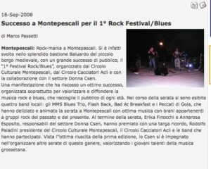 articolo Festival Rock Blues 2008